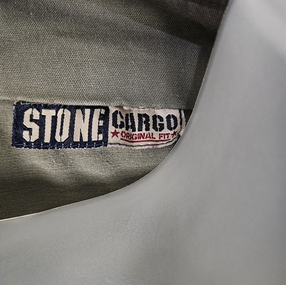Stone Cargo Vintage Army Green Mandarin Collar Military Jacket Size 3 - Picture 5 of 6